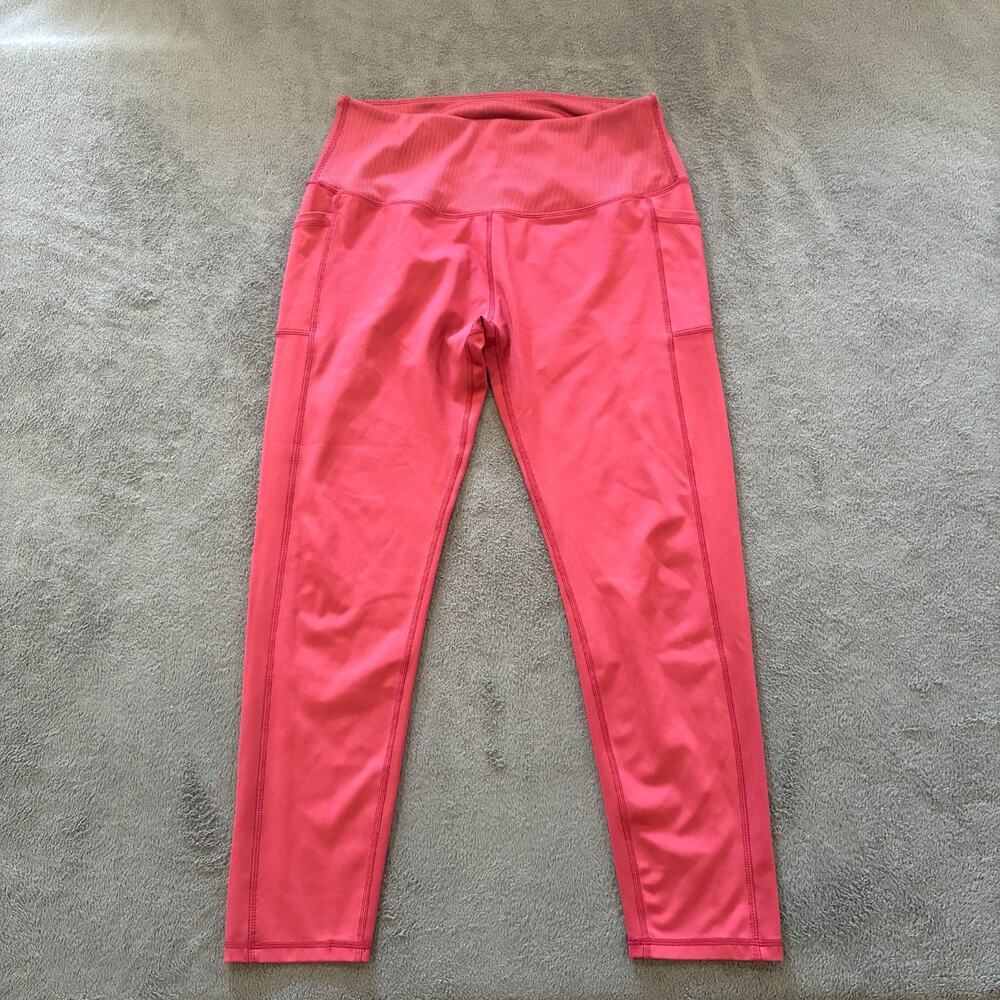 Legend Pink Activewear Wide Waistband High Rise Pockets Leggings Women's Size XL
